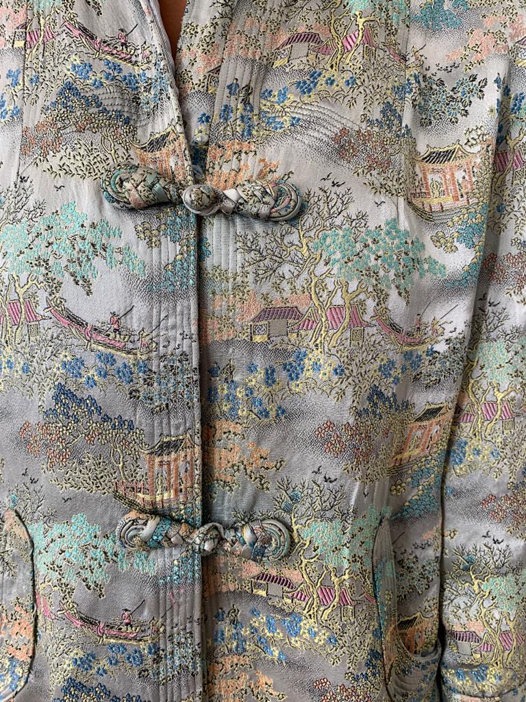 Vintage 1980's silk jacquard Chinese swing jacket