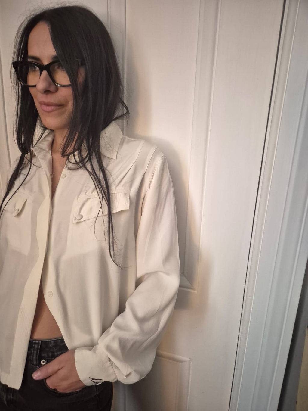 Vintage 1980s silk LOVE blouse 80