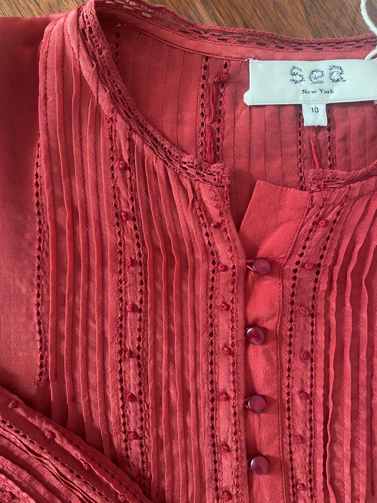 SEA New York red blouse UK12-14