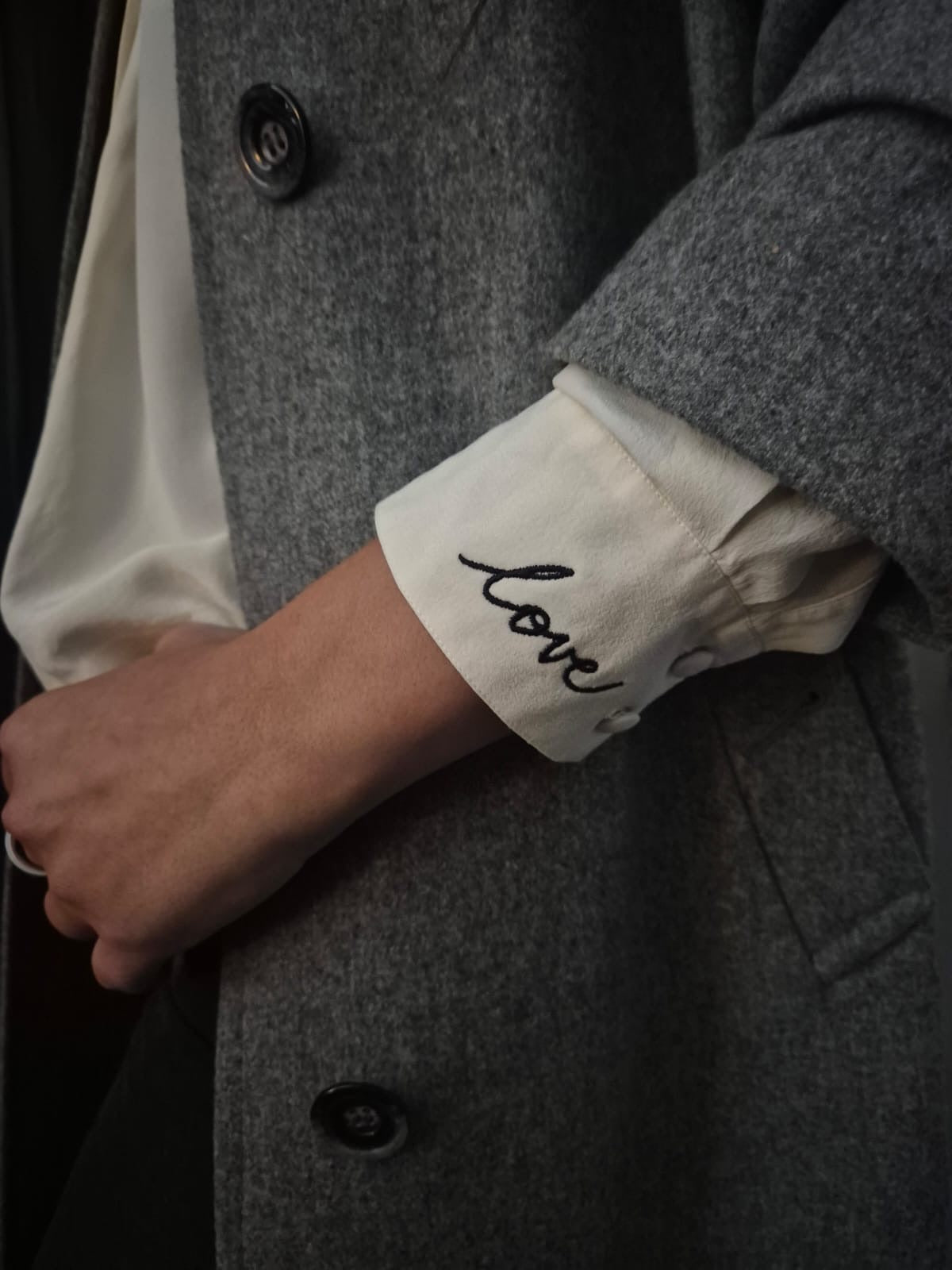 Vintage 1980s silk LOVE blouse 80