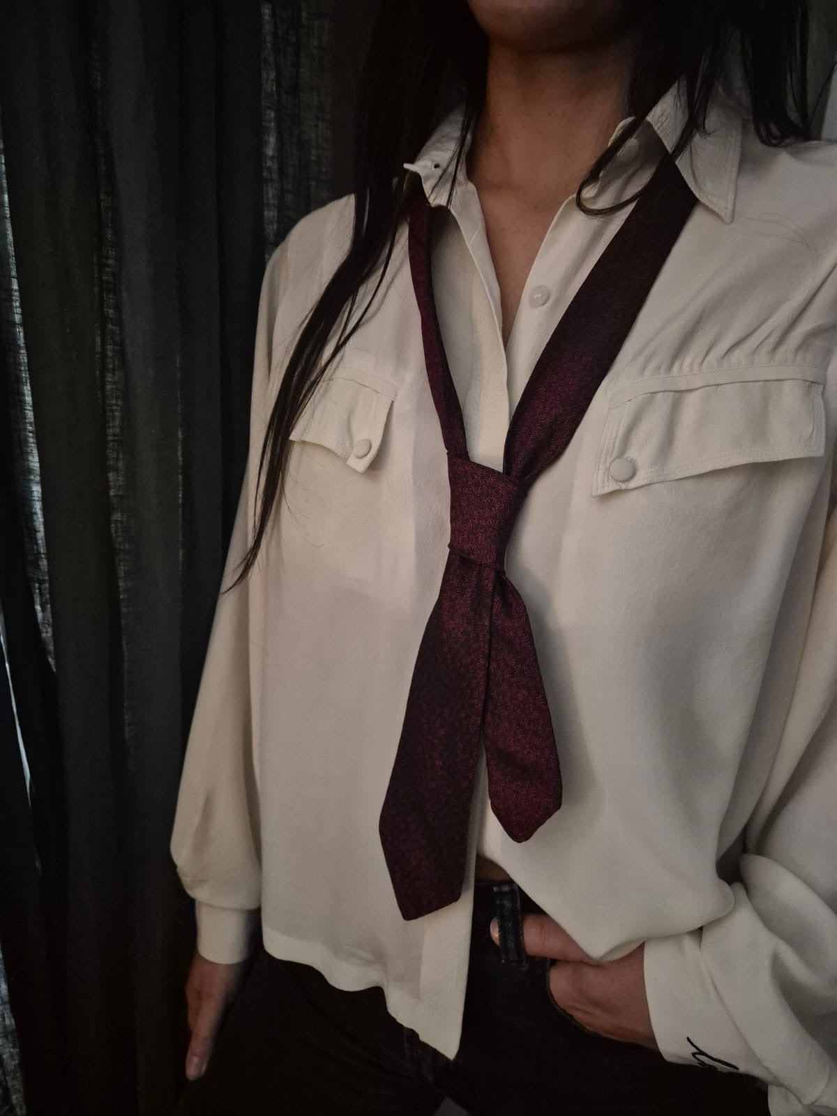 Vintage 1980s silk LOVE blouse 80