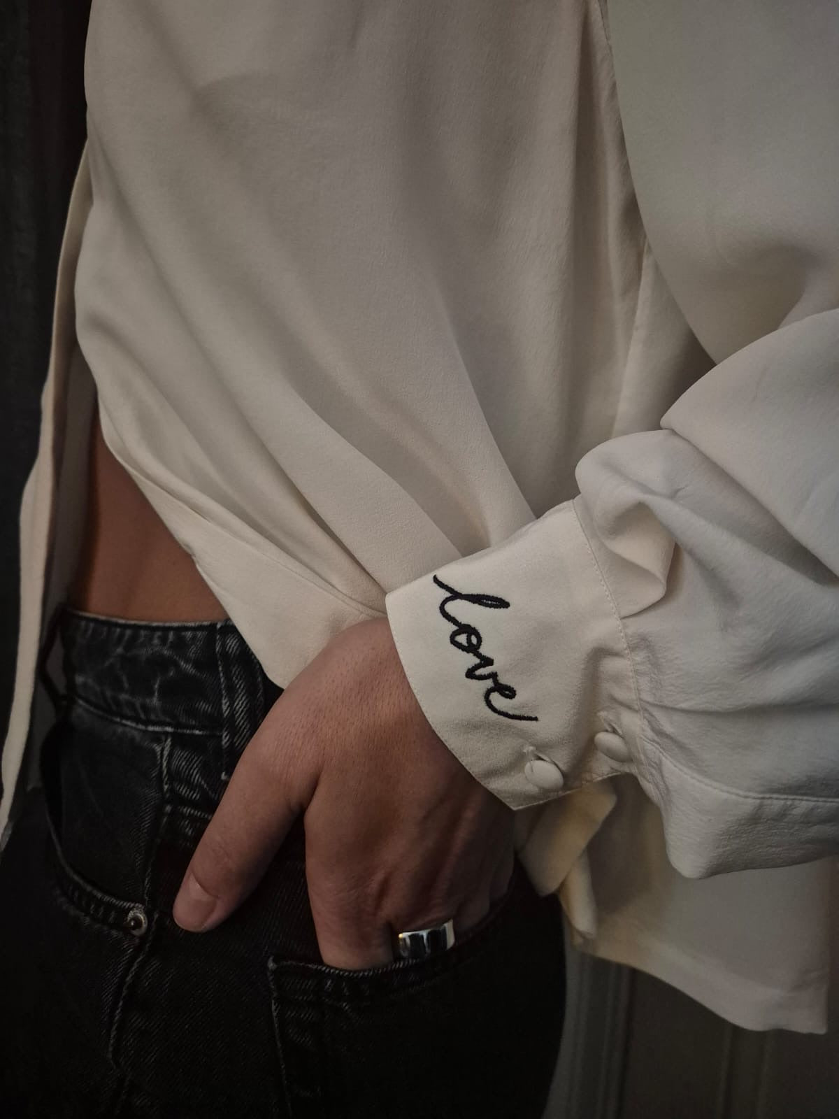 Vintage 1980s silk LOVE blouse 80