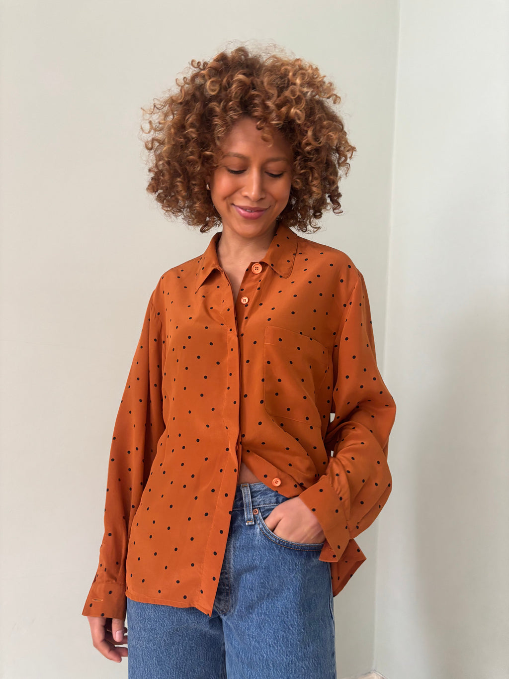 Vintage Christian Dior polka dot blouse