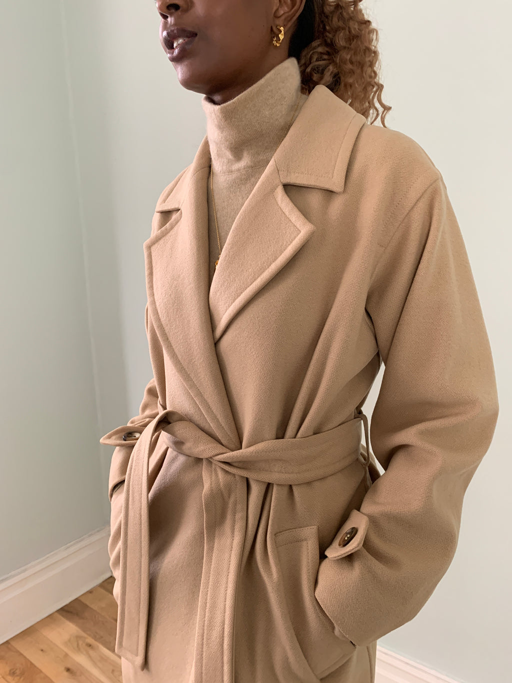 Vintage 1970s Yves Saint Laurent belted coat