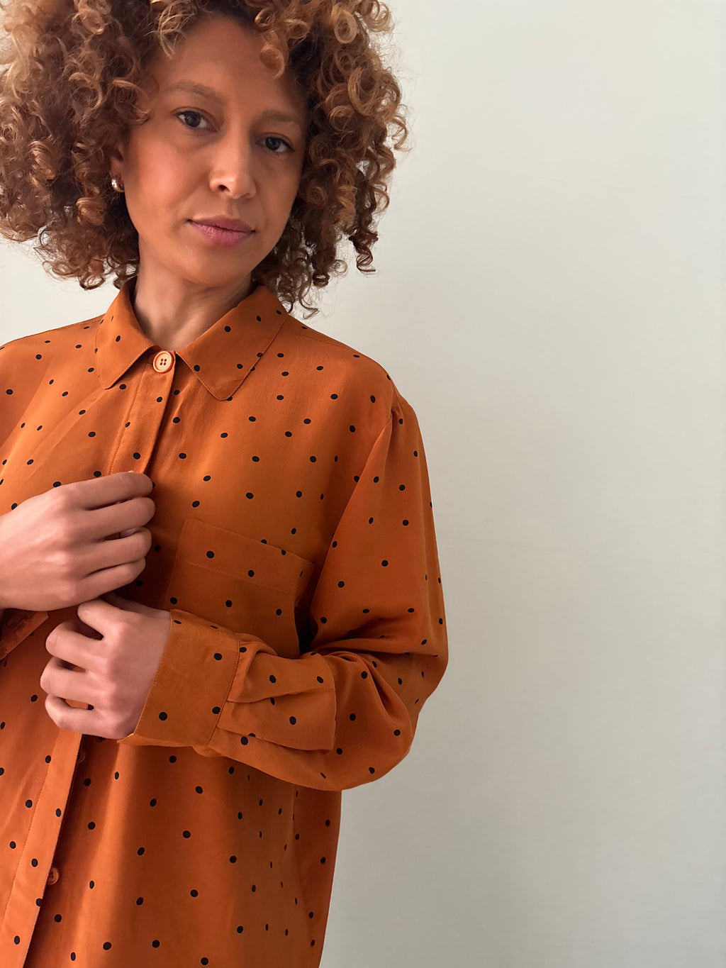 Vintage Christian Dior polka dot blouse
