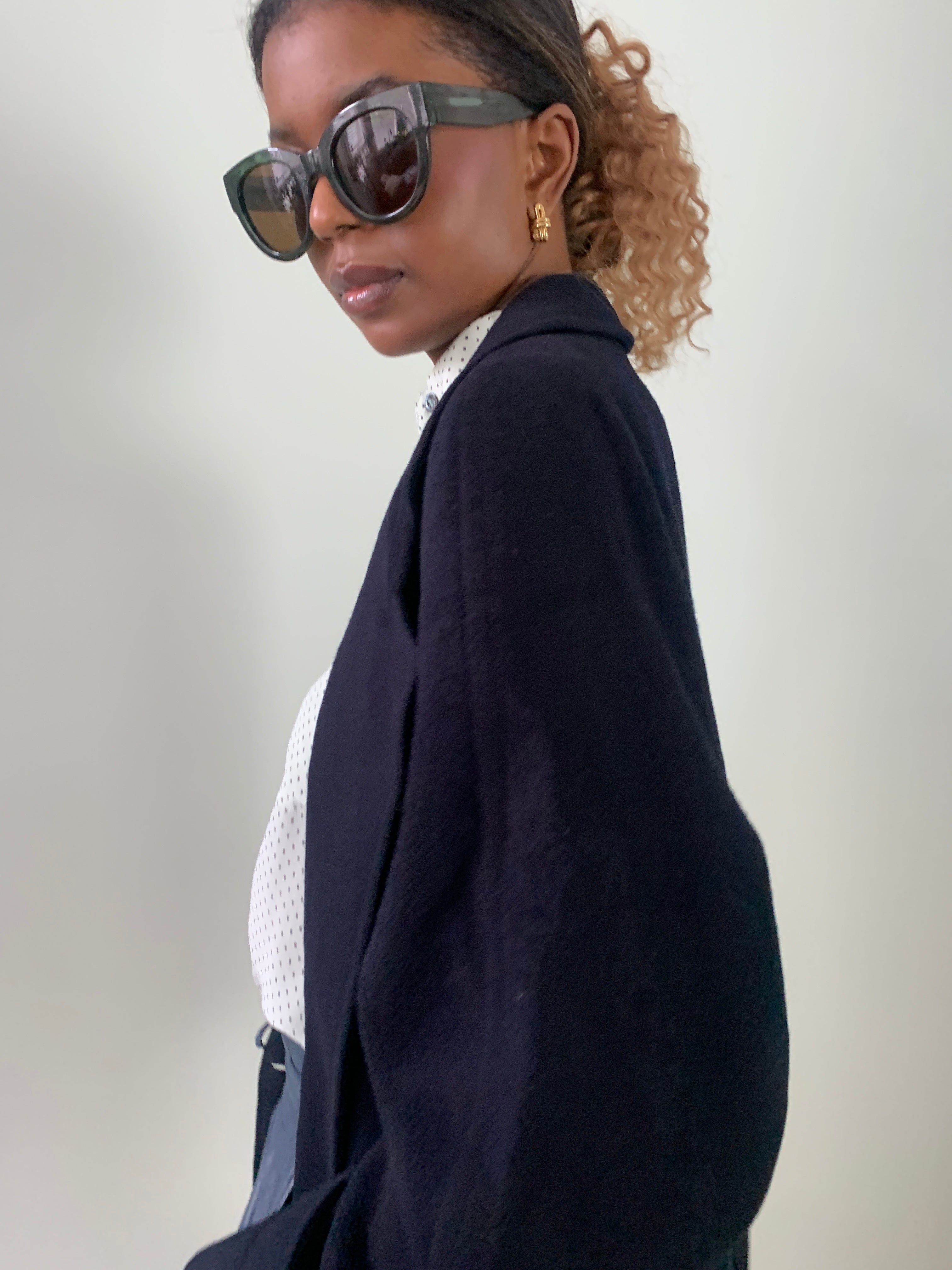 Vintage Peter Milano Navy wool coat