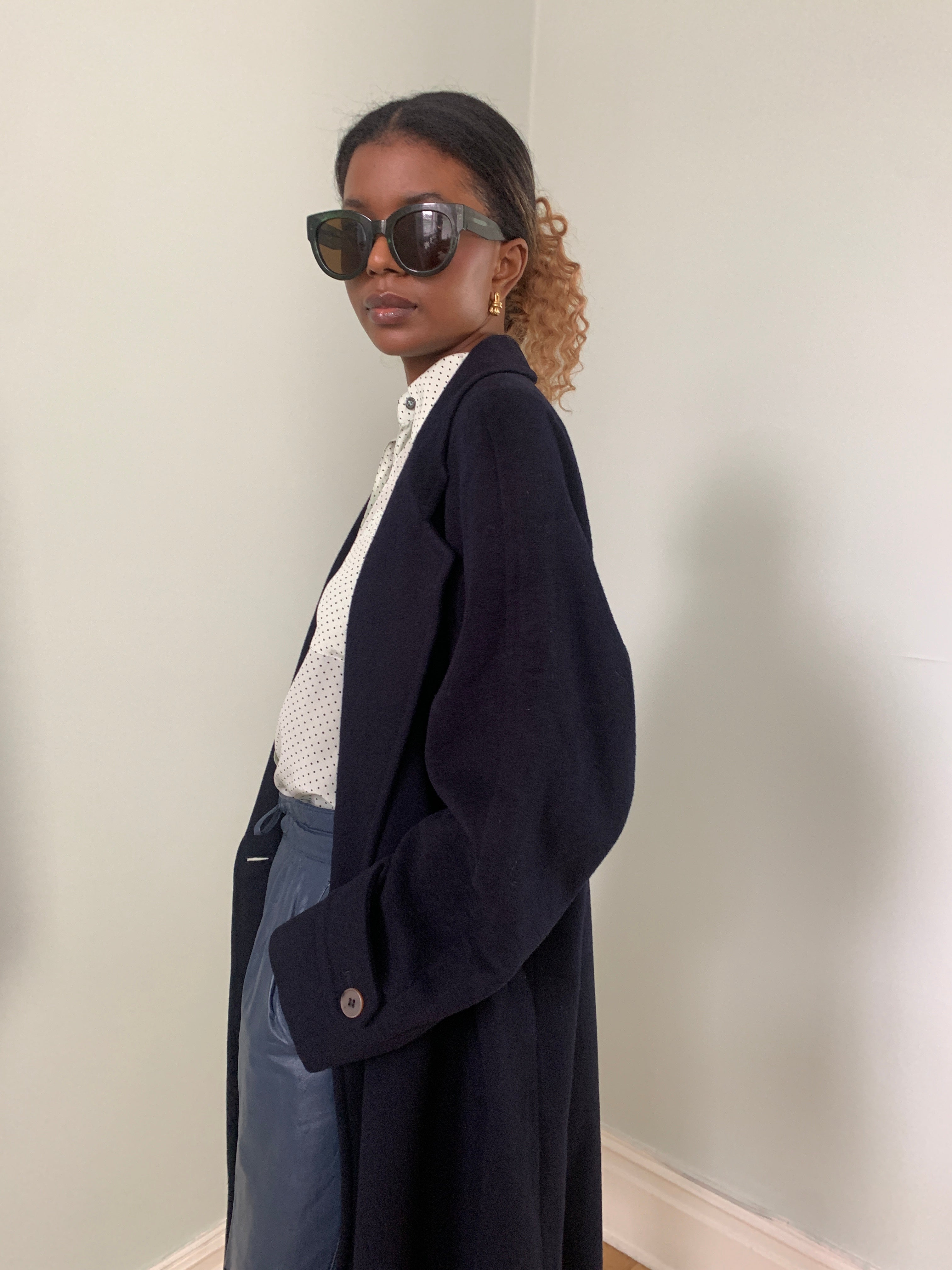 Vintage Peter Milano Navy wool coat