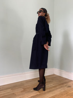 Vintage Peter Milano Navy wool coat