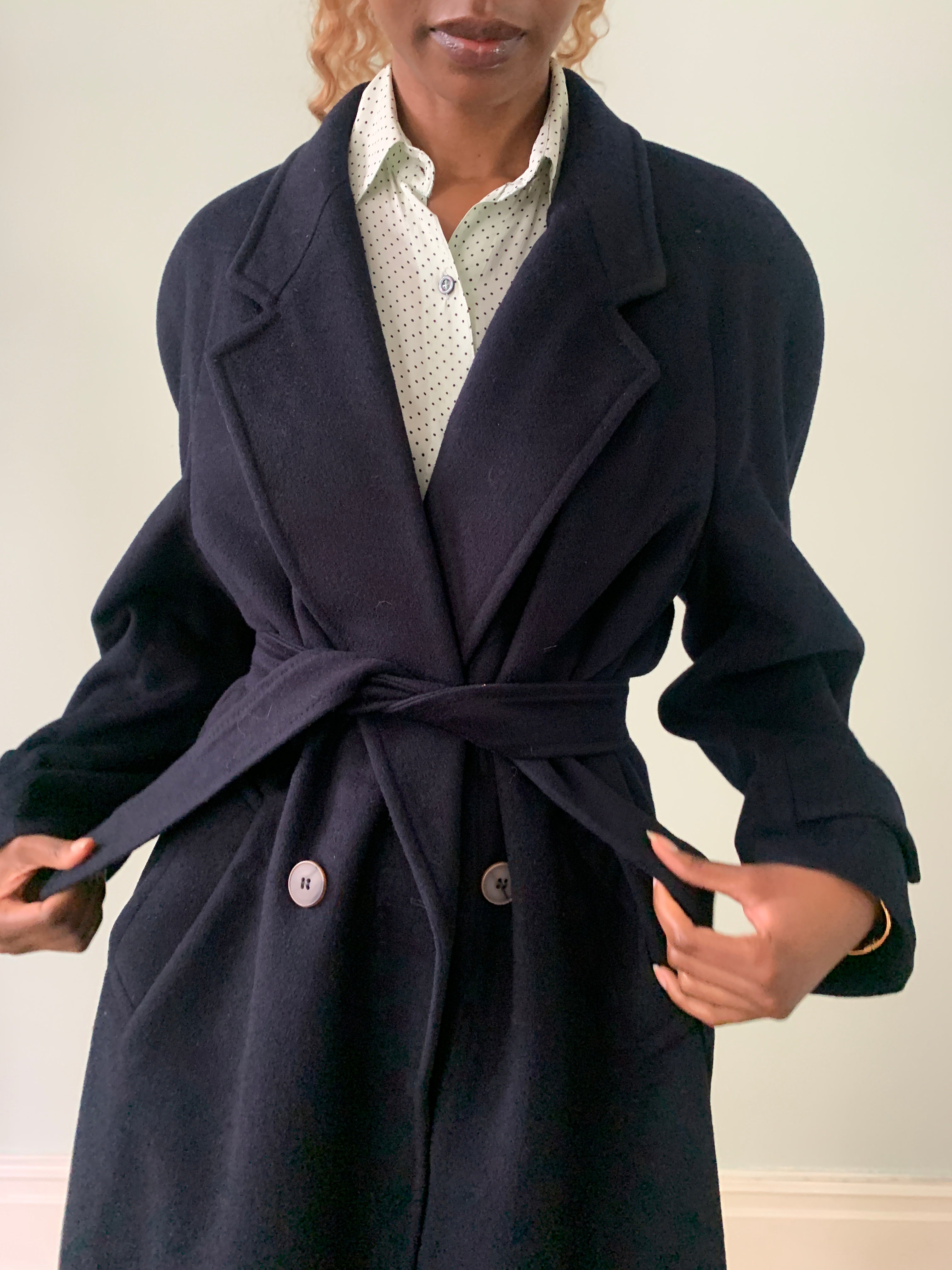 Vintage Peter Milano Navy wool coat