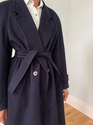 Vintage Peter Milano Navy wool coat
