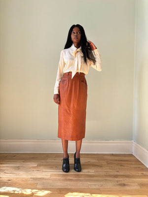 Valerie soft leather pencil skirt