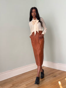 Valerie soft leather pencil skirt