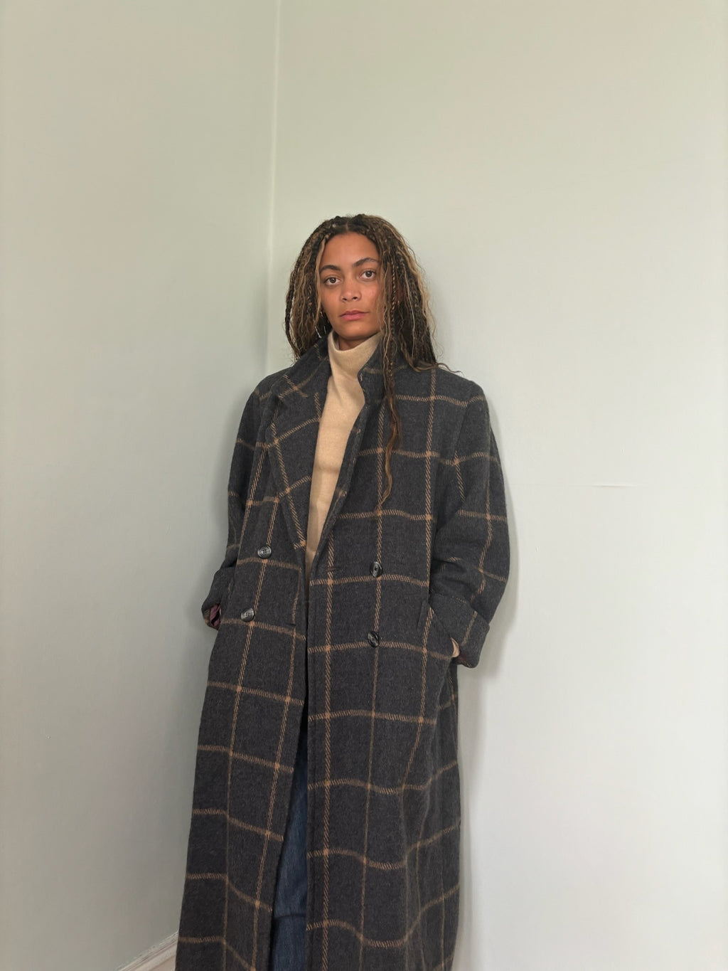 Vintage AQUASCUTUM window pane check coat