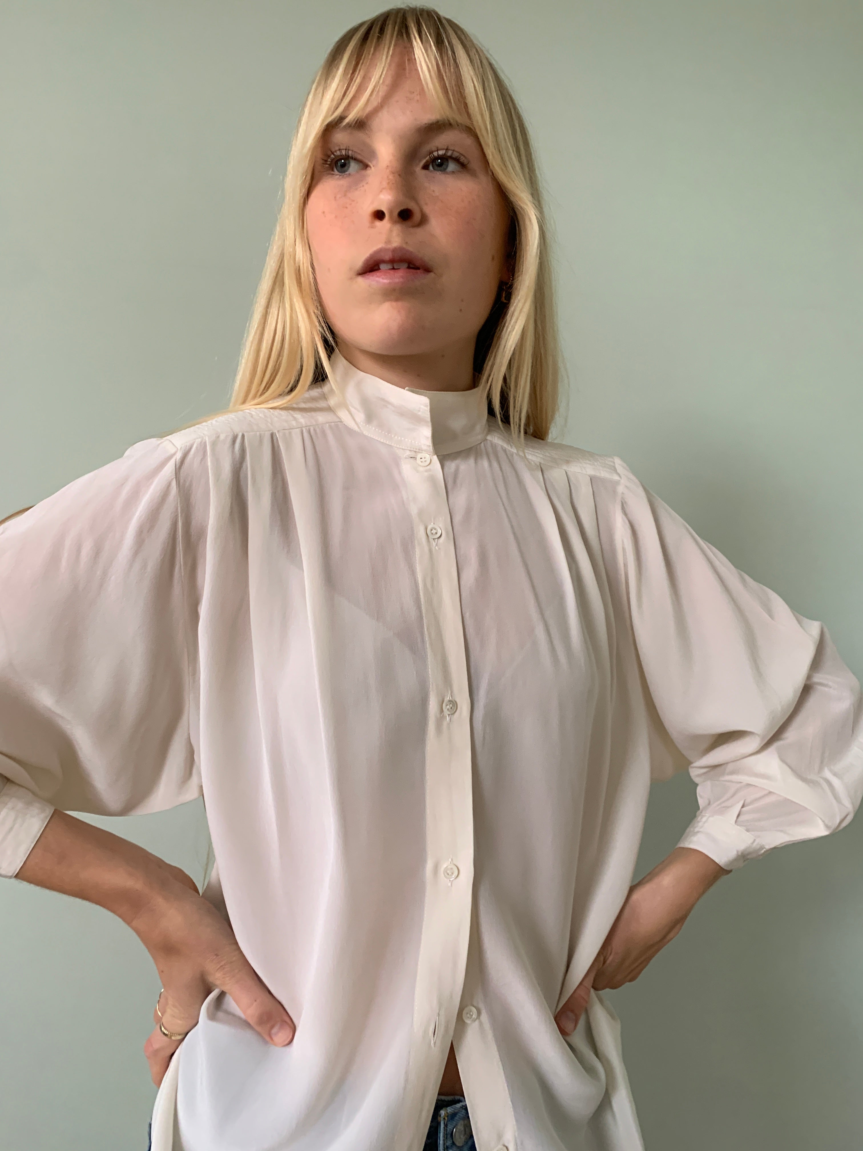 Pretty silk La Mie Camicie vintage blouse