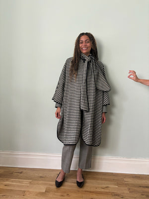 Vintage Miss Smith check cape coat