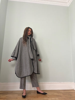 Vintage Miss Smith check cape coat