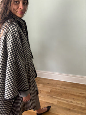 Vintage Miss Smith check cape coat