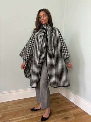 Vintage Miss Smith check cape coat