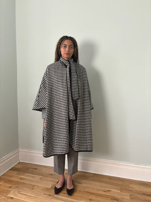 Vintage Miss Smith check cape coat