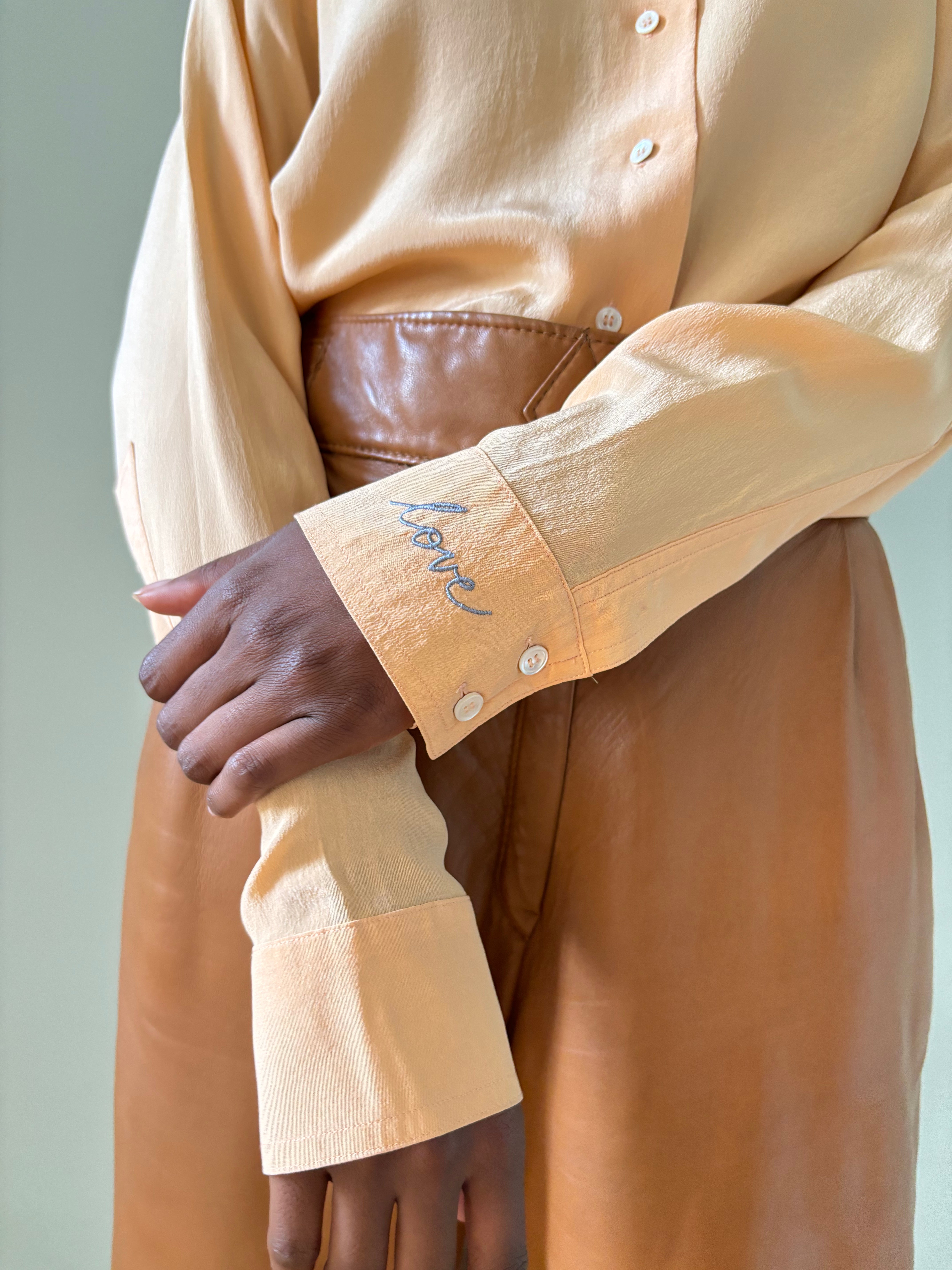 Vintage wrap waist leather trousers