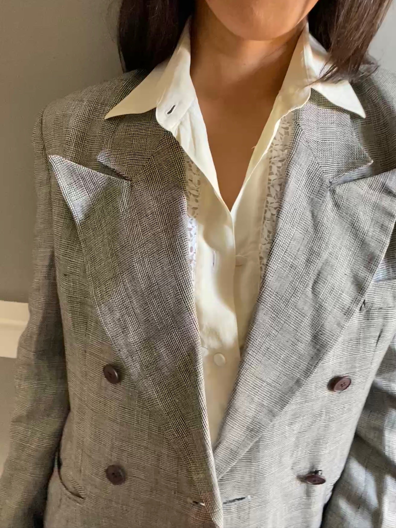 Vintage silk and lace frill LOVE blouse 87