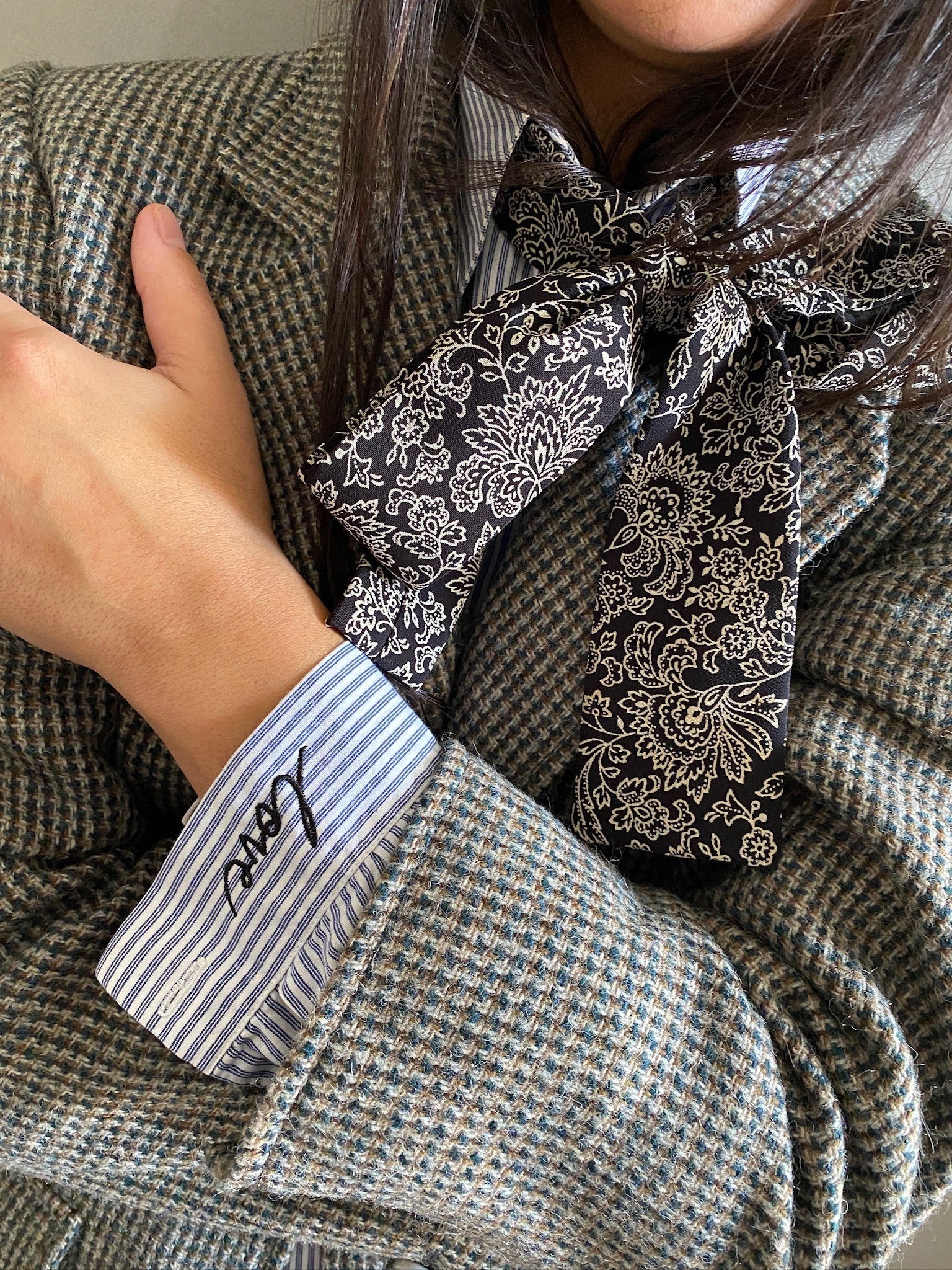 Vintage cotton stripe LOVE shirt 86