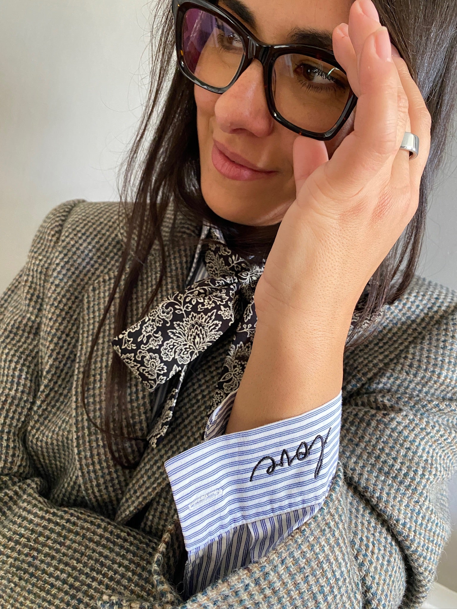 Vintage cotton stripe LOVE shirt 86