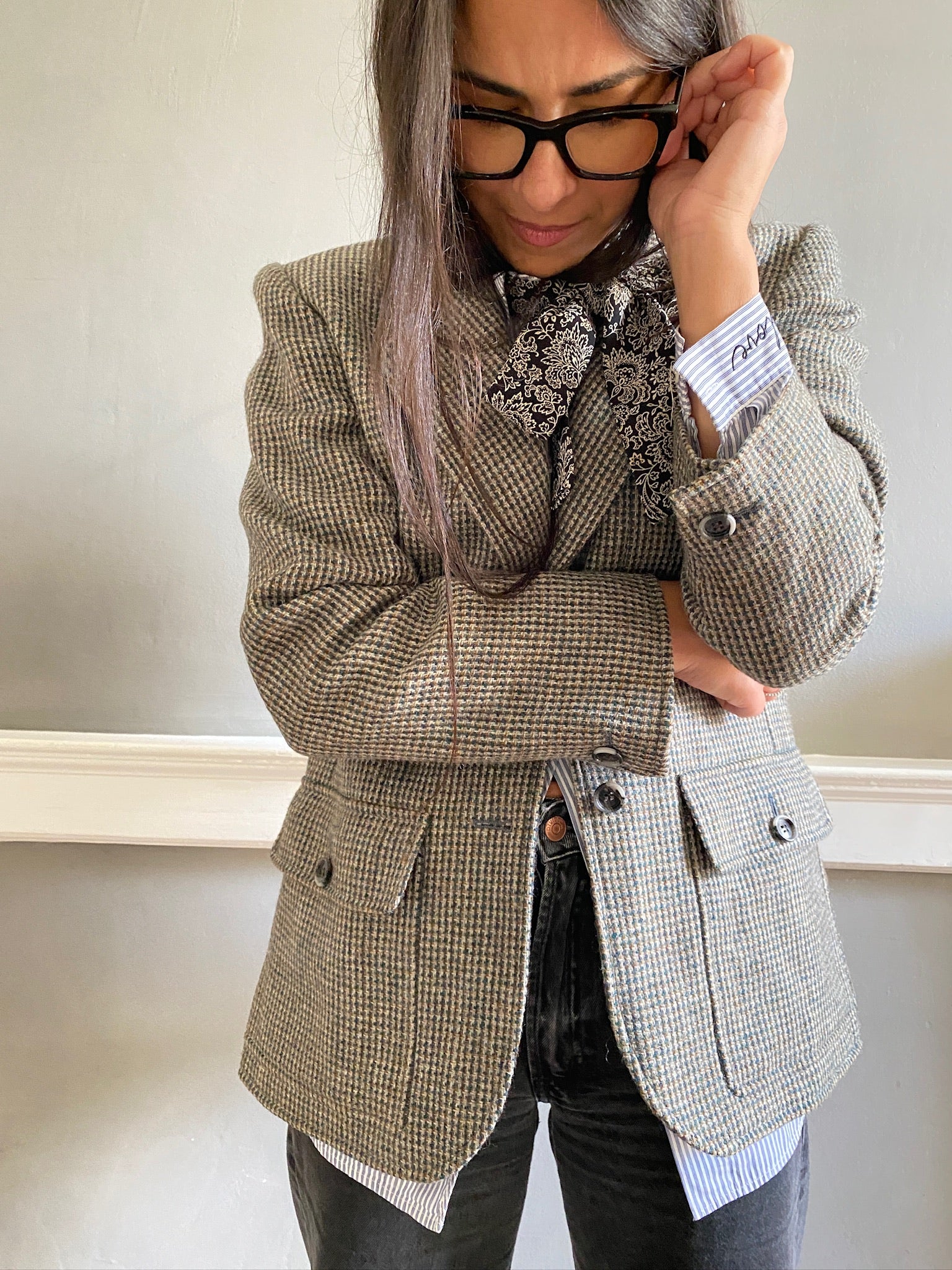 Vintage cotton stripe LOVE shirt 86