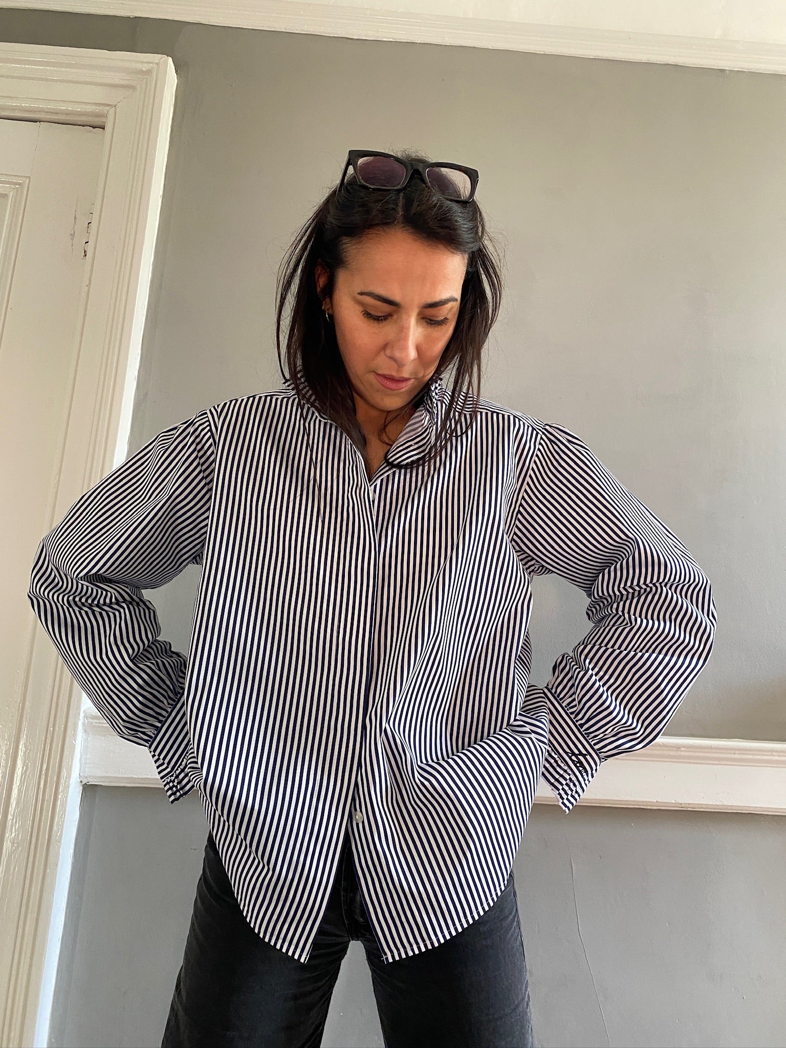 Vintage cotton stripe LOVE shirt 84