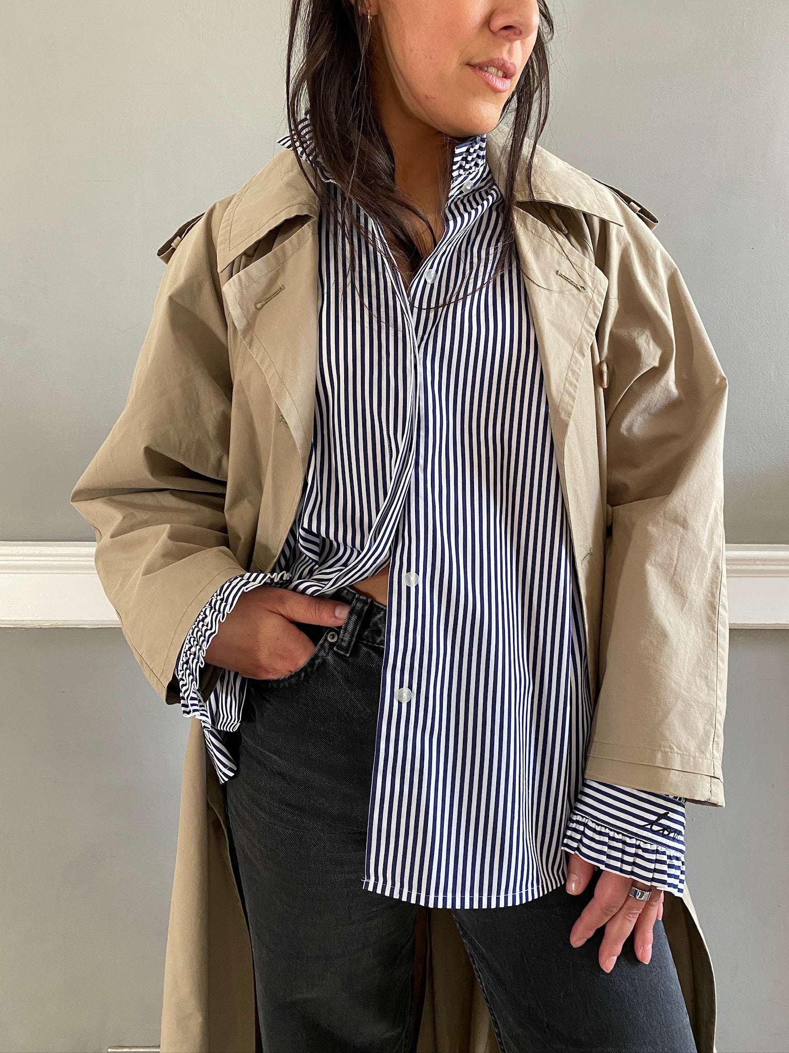 Vintage cotton stripe LOVE shirt 84