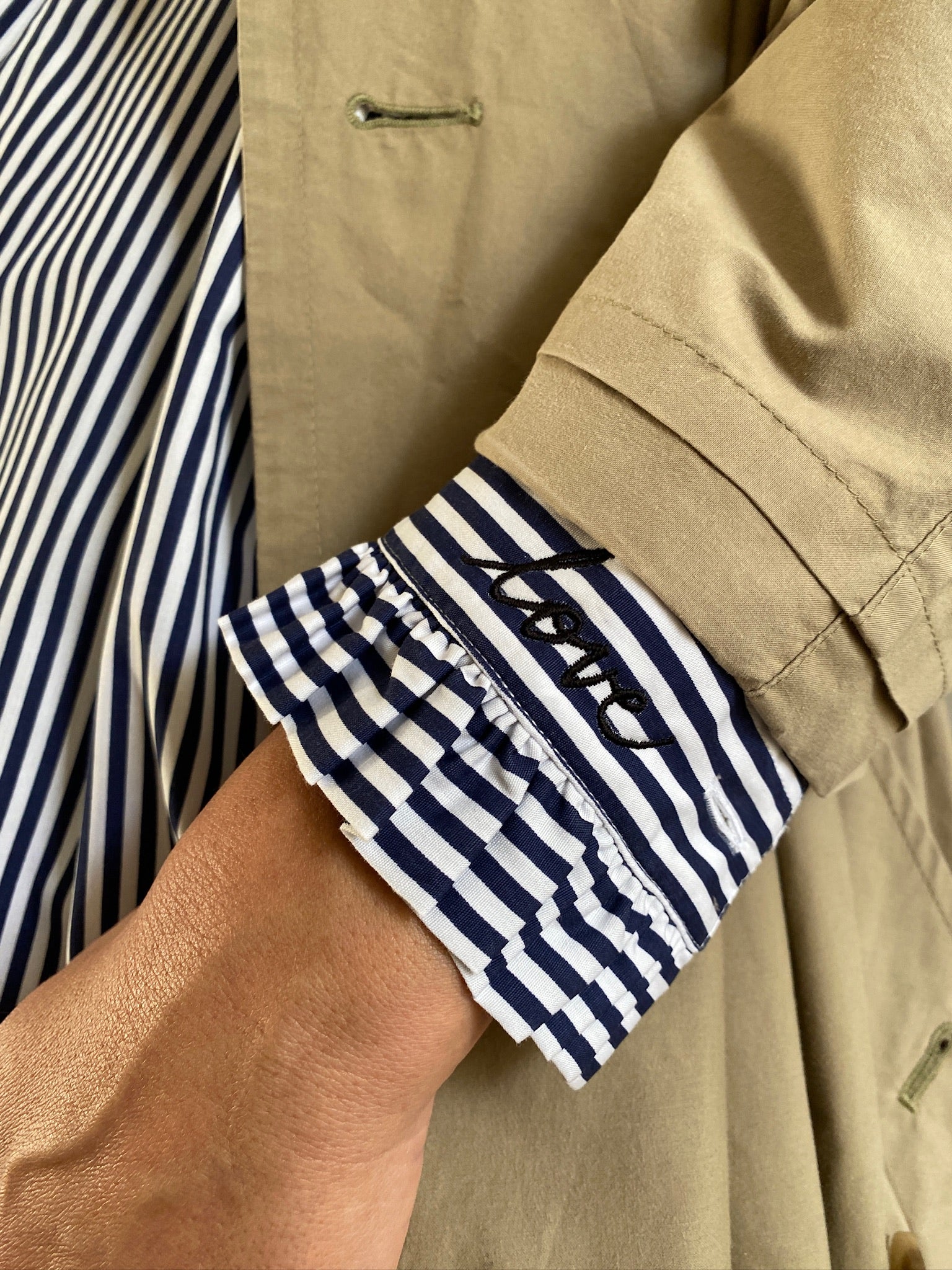 Vintage cotton stripe LOVE shirt 84