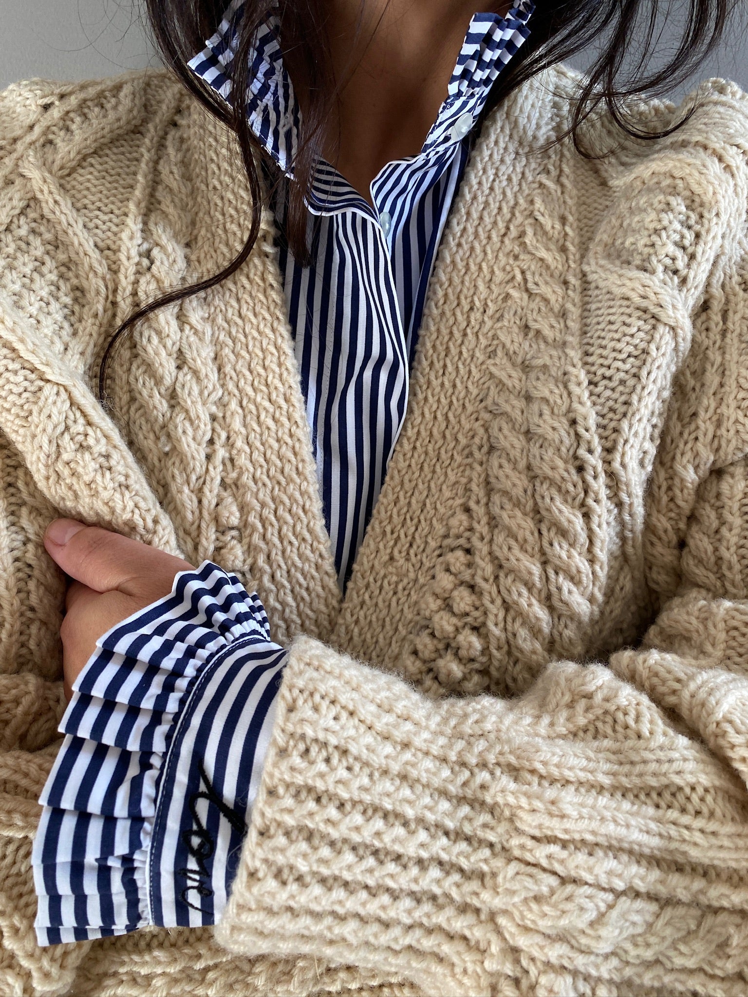 Vintage cotton stripe LOVE shirt 84