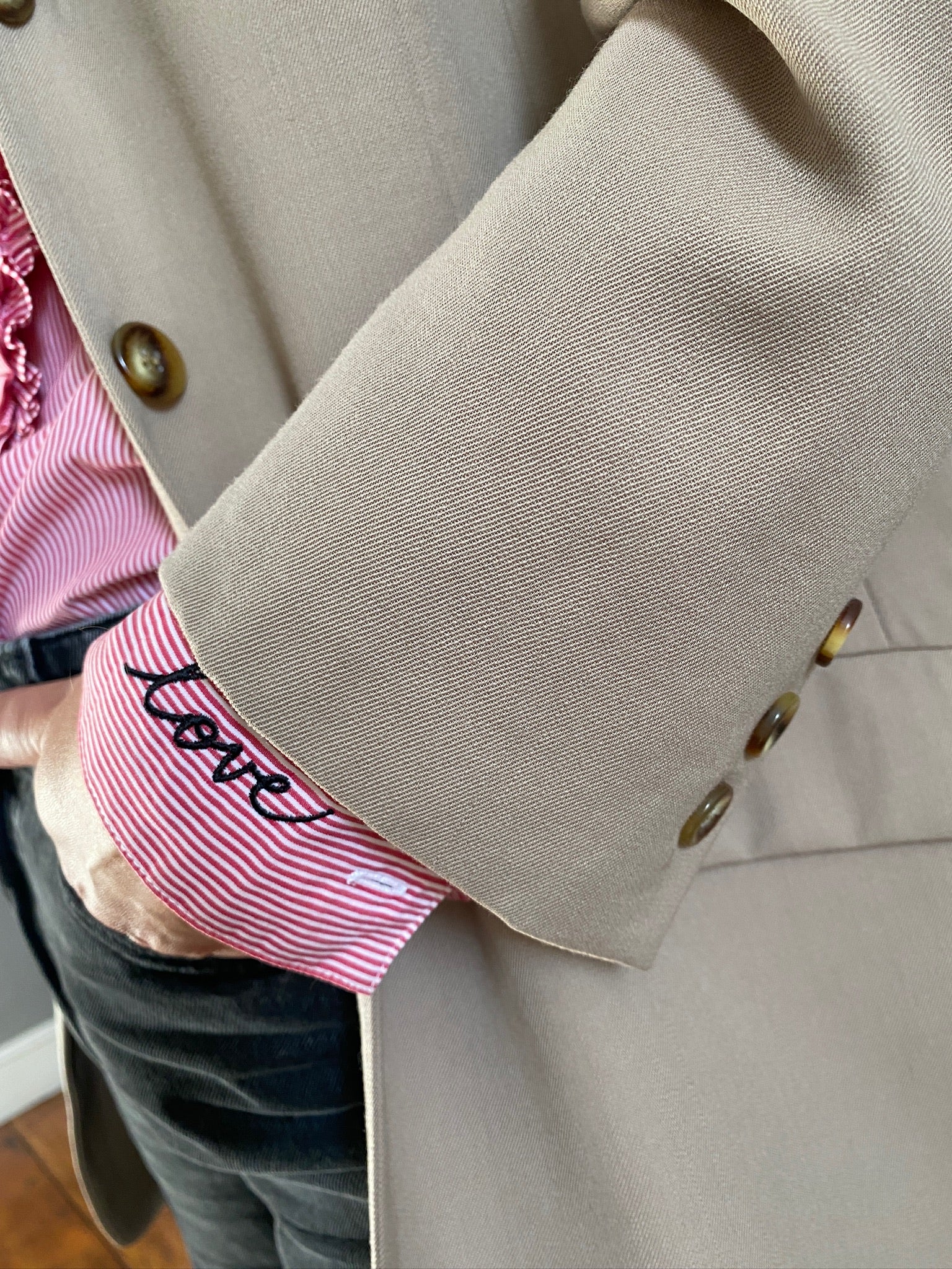 Vintage cotton stripe LOVE shirt 89