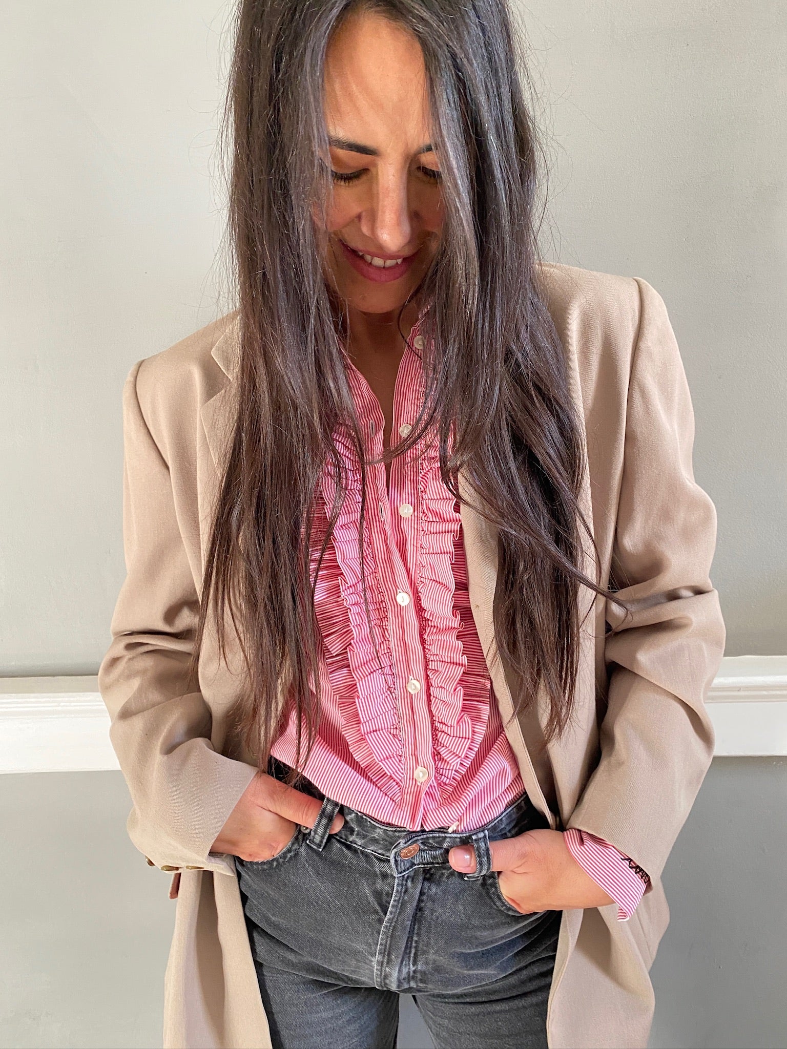 Vintage cotton stripe LOVE shirt 89