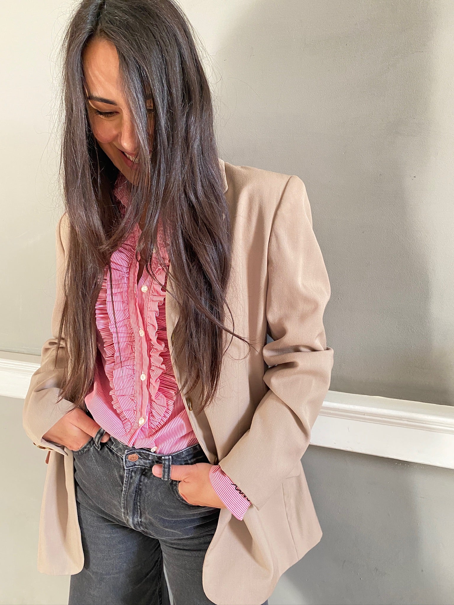 Vintage cotton stripe LOVE shirt 89