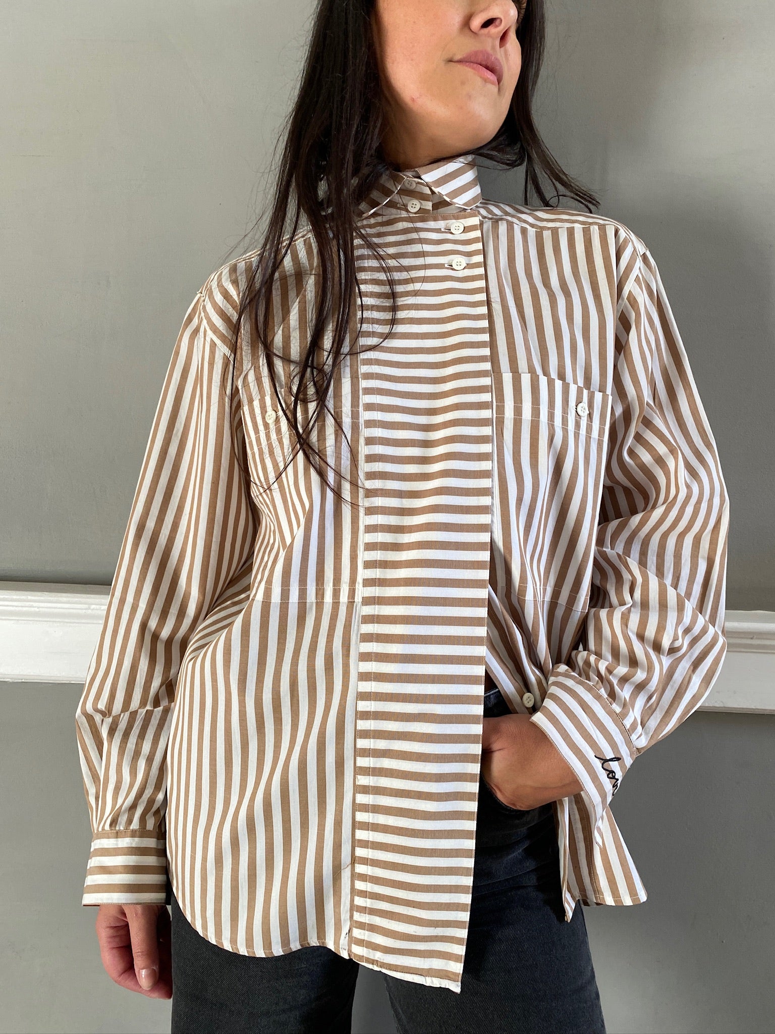 Vintage cotton stripe LOVE shirt 83