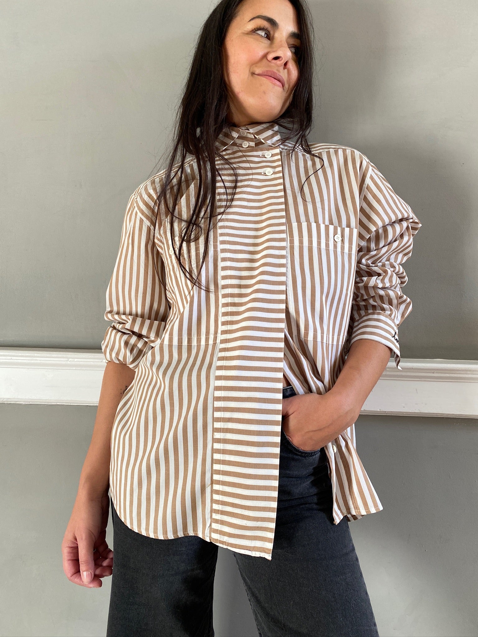 Vintage cotton stripe LOVE shirt 83