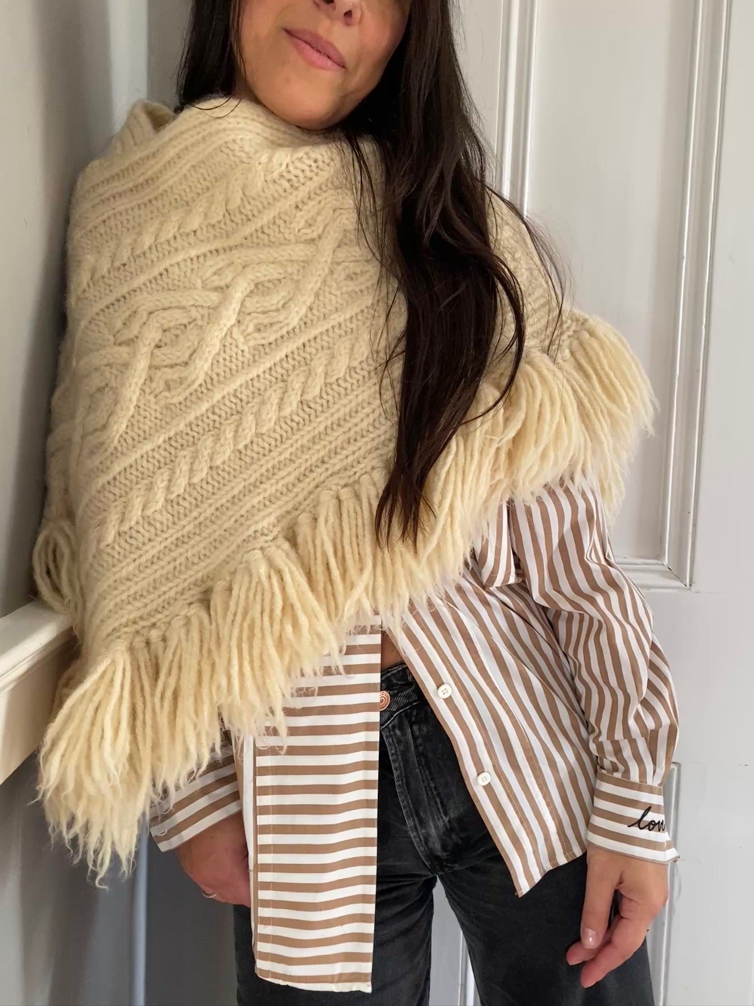 Vintage cotton stripe LOVE shirt 83