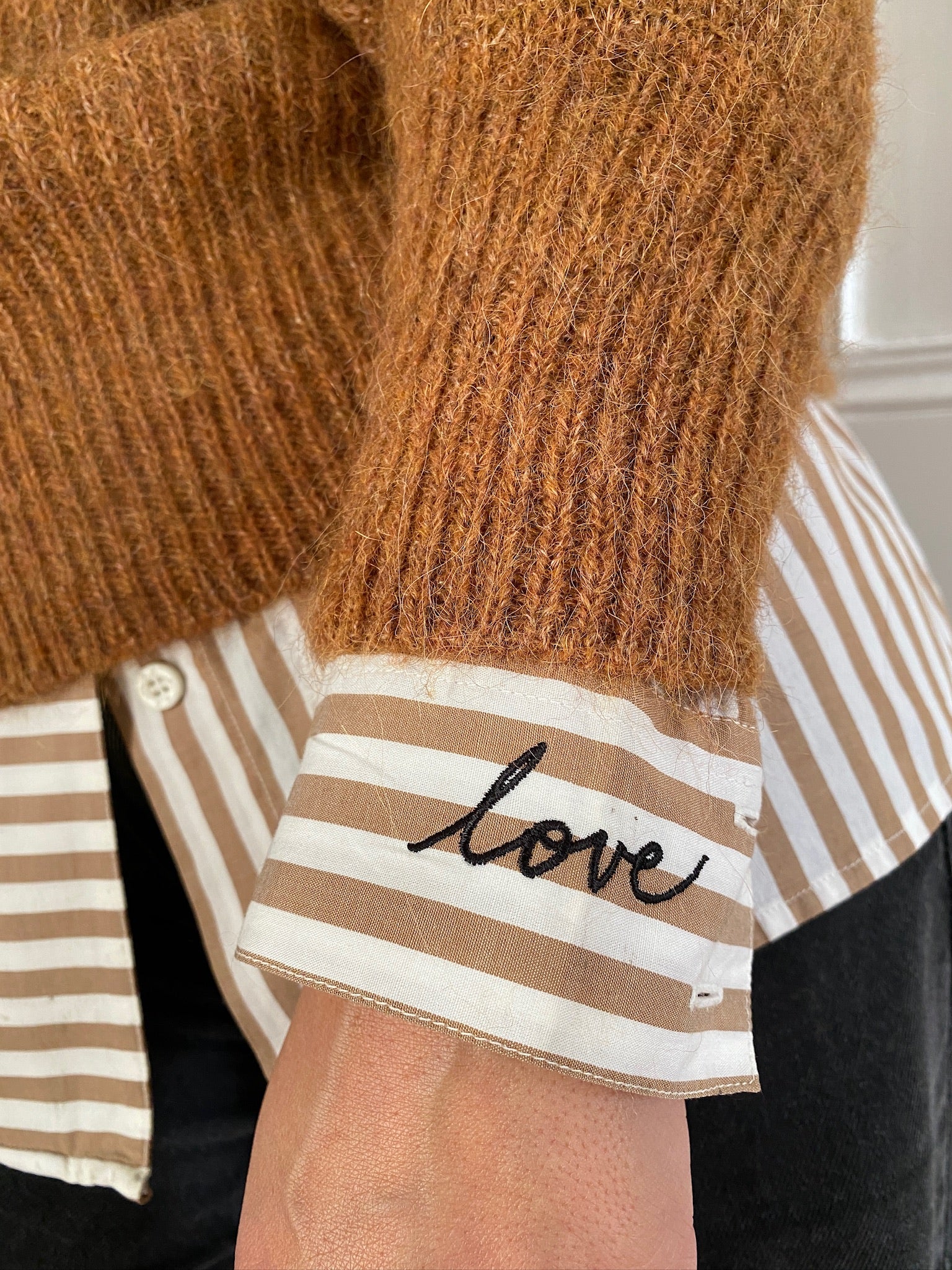 Vintage cotton stripe LOVE shirt 83