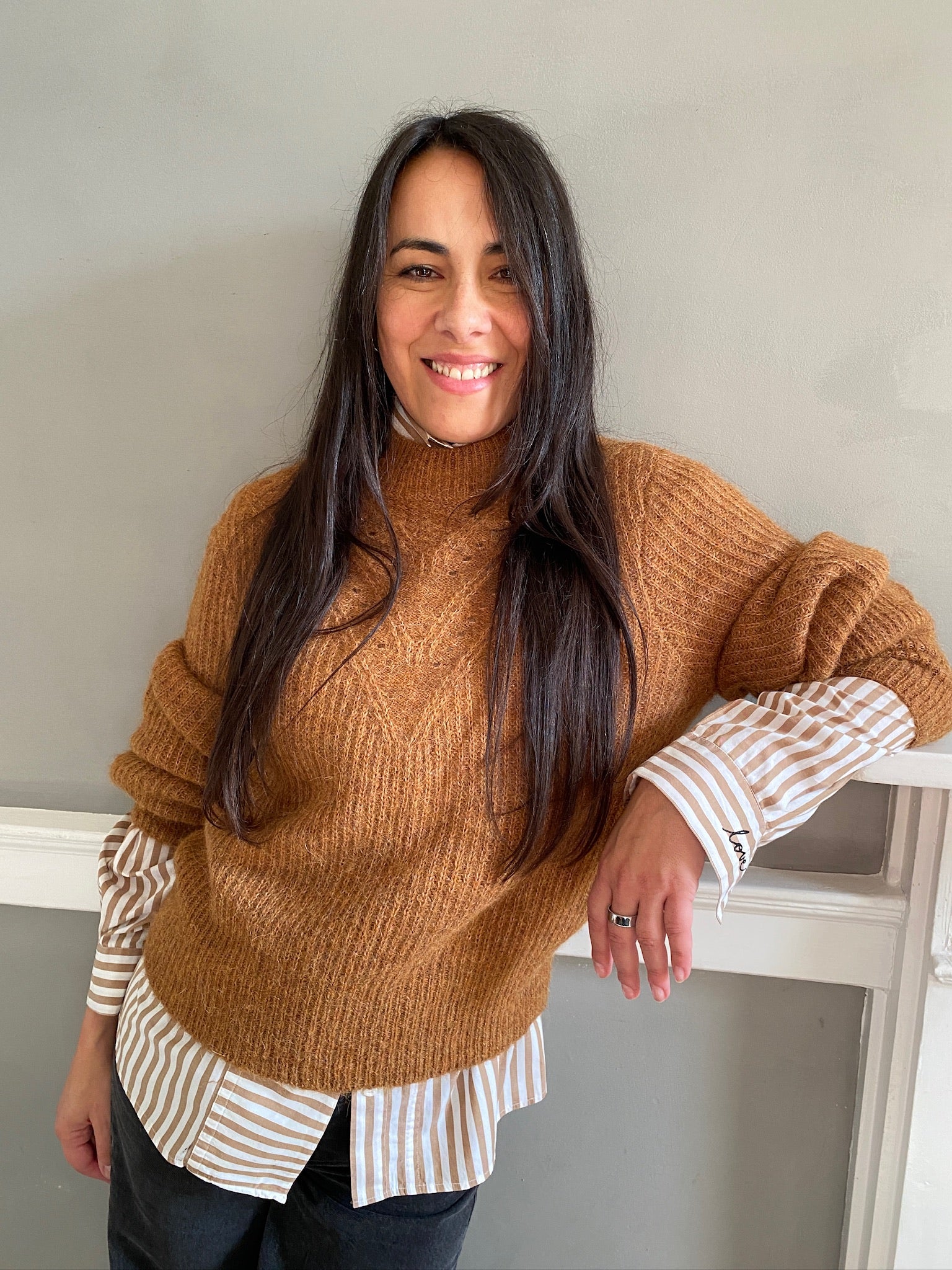 Vintage cotton stripe LOVE shirt 83