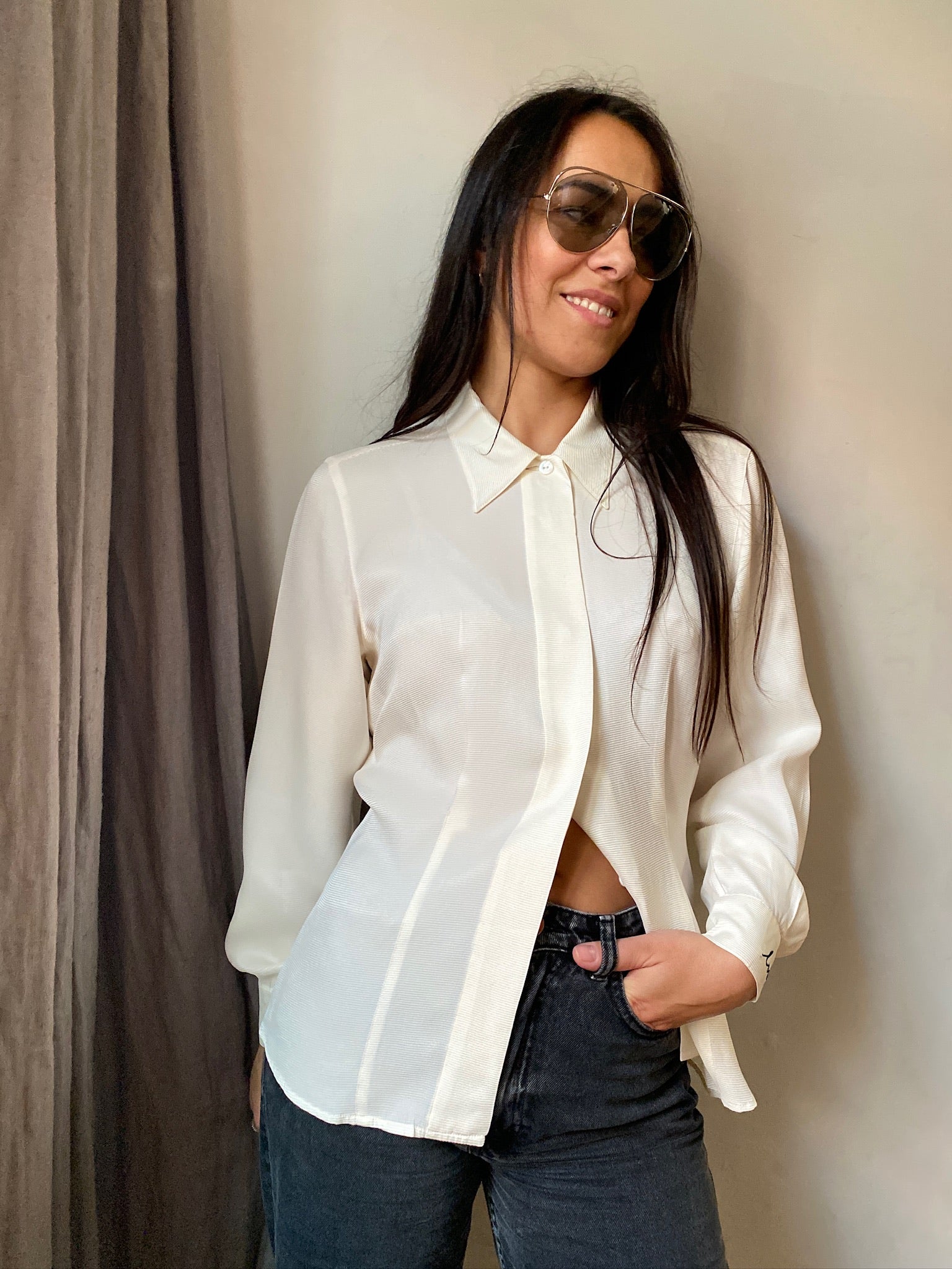 Vintage silk LOVE blouse 81