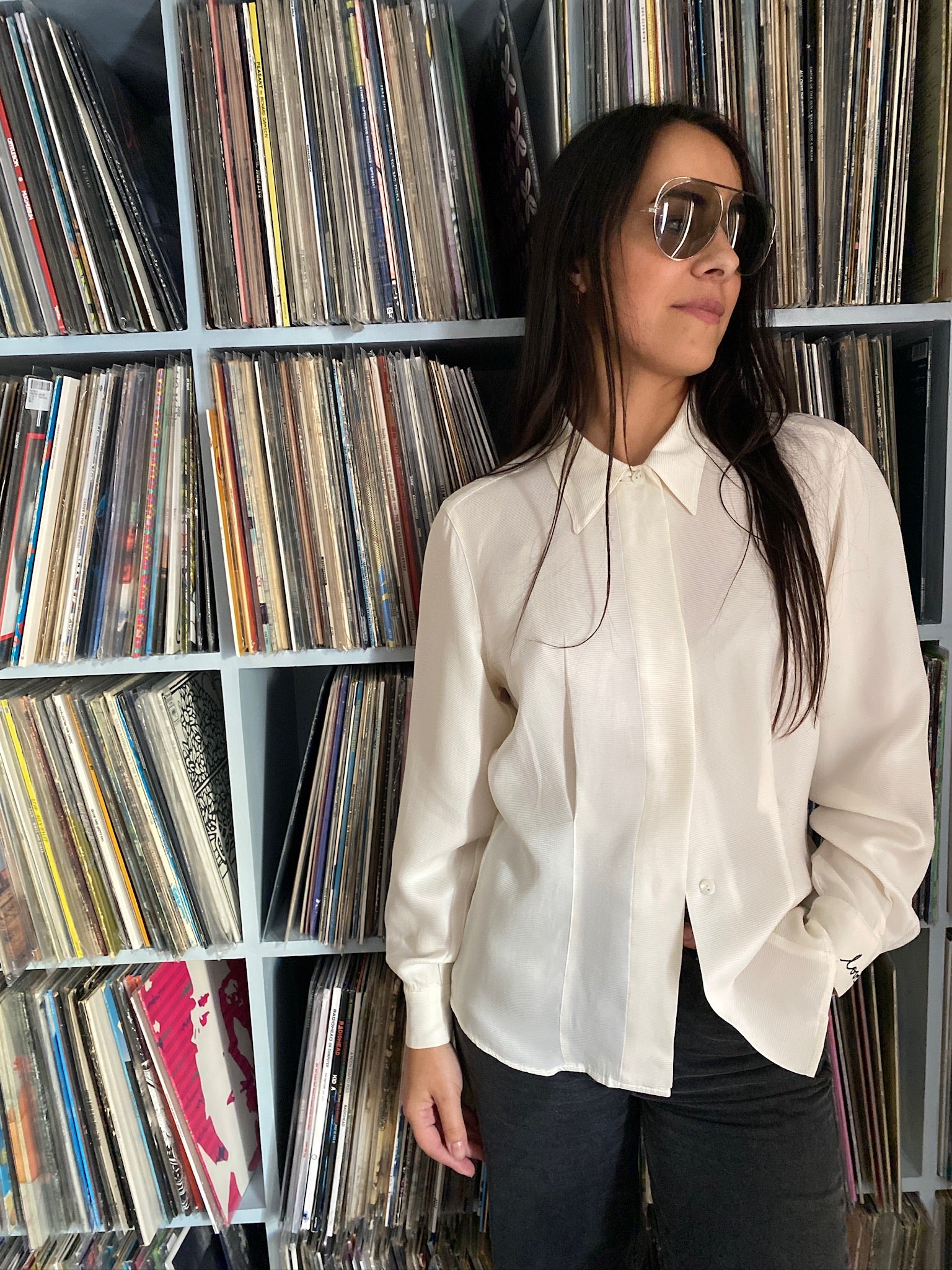 Vintage silk LOVE blouse 81