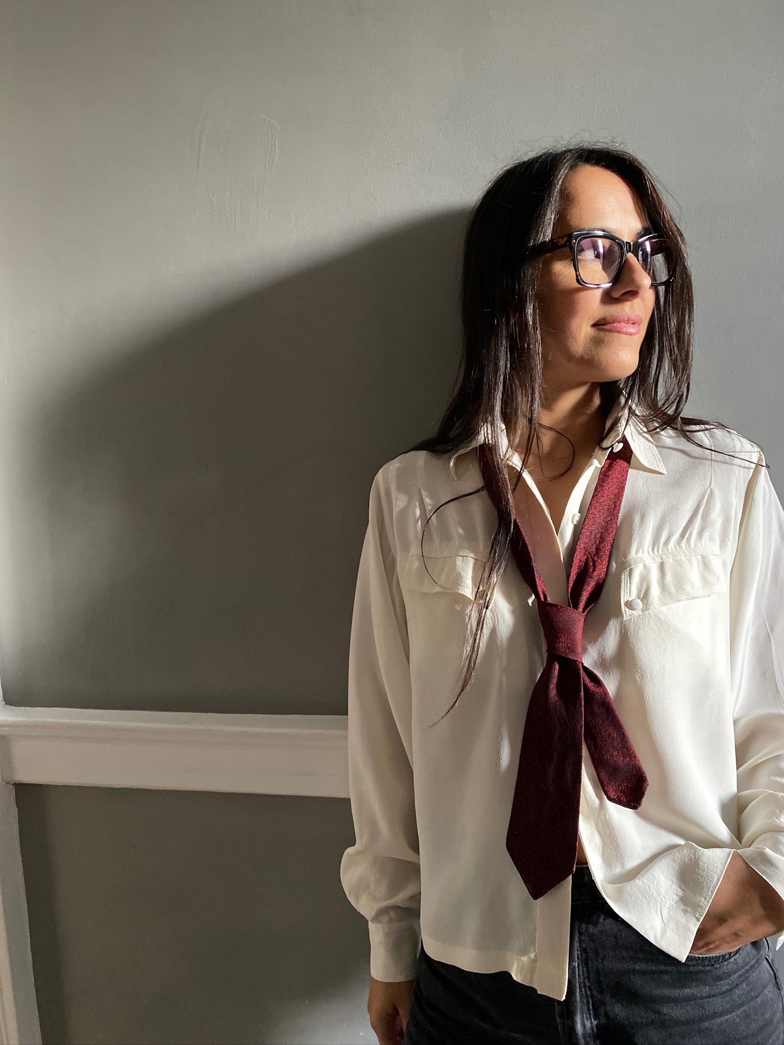 Vintage 1980s silk LOVE blouse 80