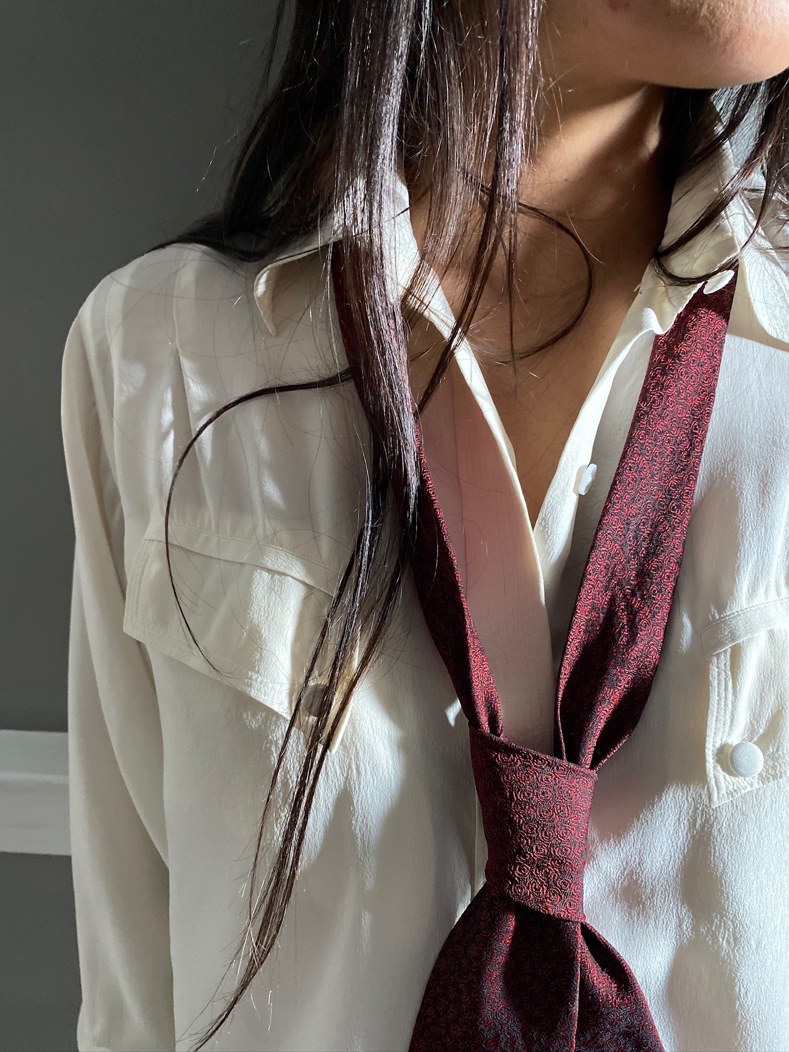 Vintage 1980s silk LOVE blouse 80