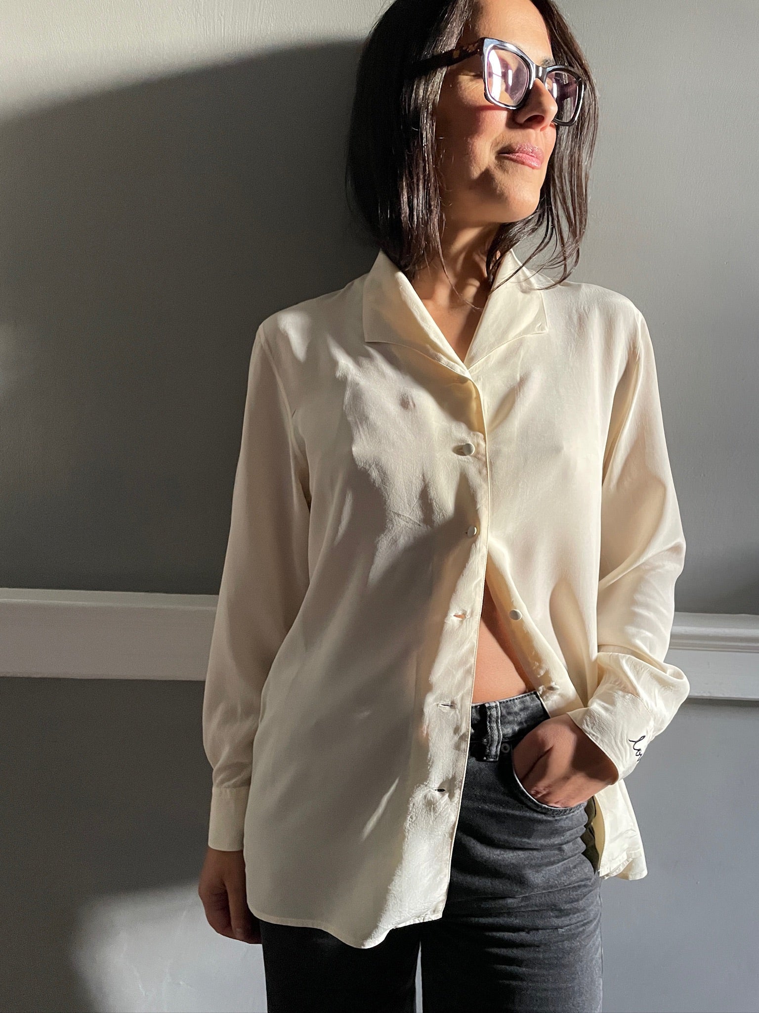 Vintage silk LOVE blouse 89