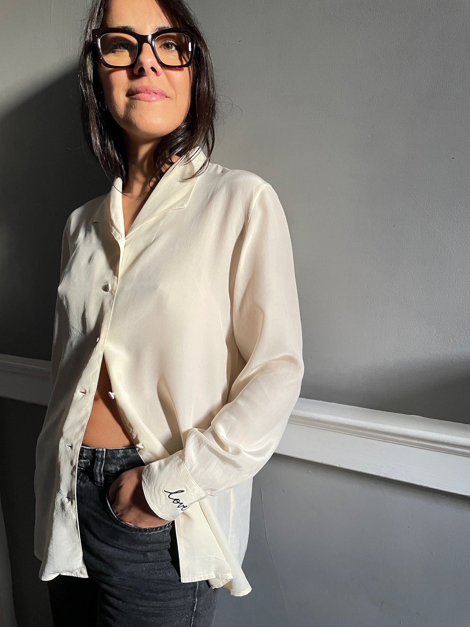 Vintage silk LOVE blouse 89