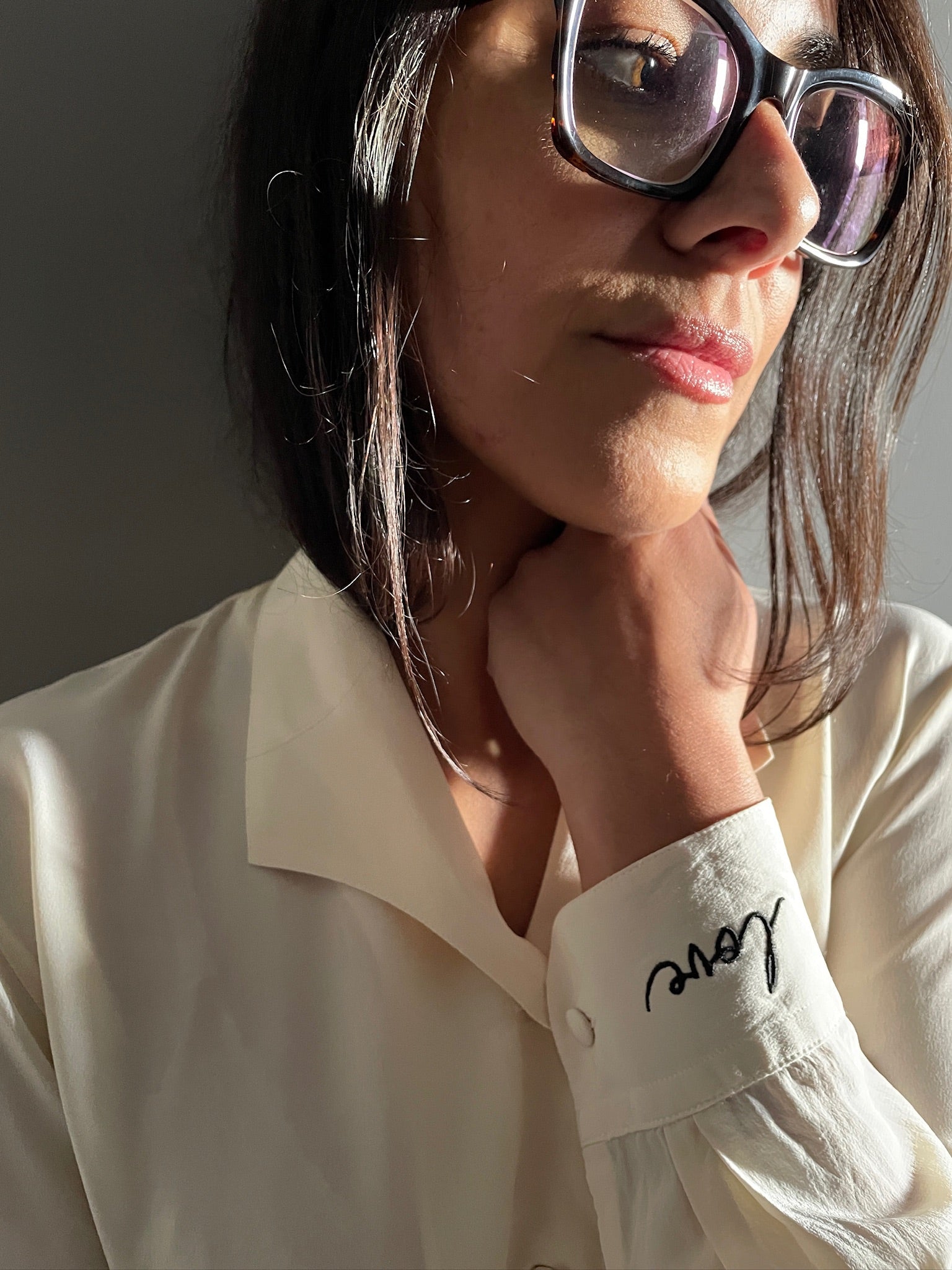 Vintage silk LOVE blouse 89