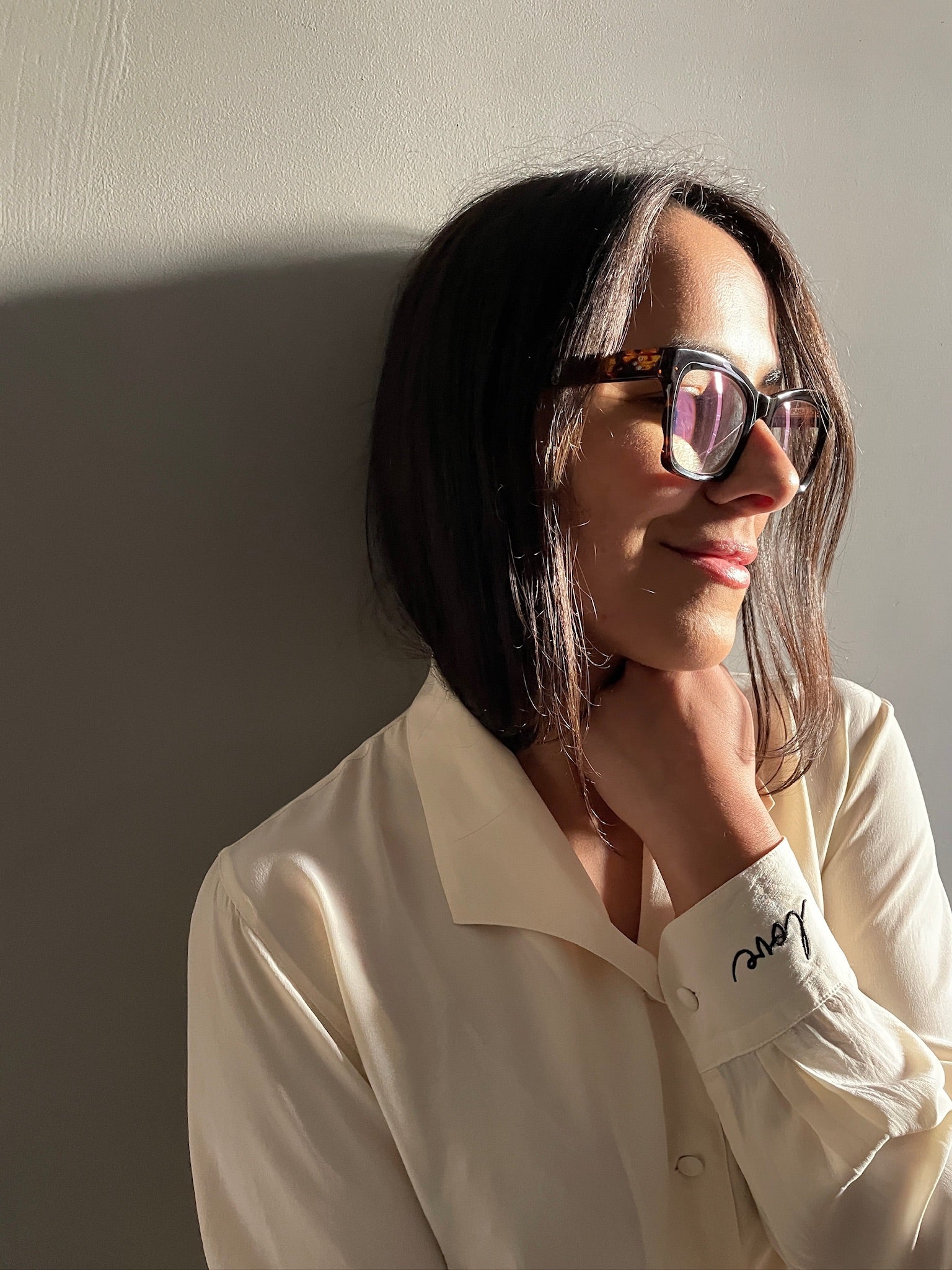 Vintage silk LOVE blouse 89