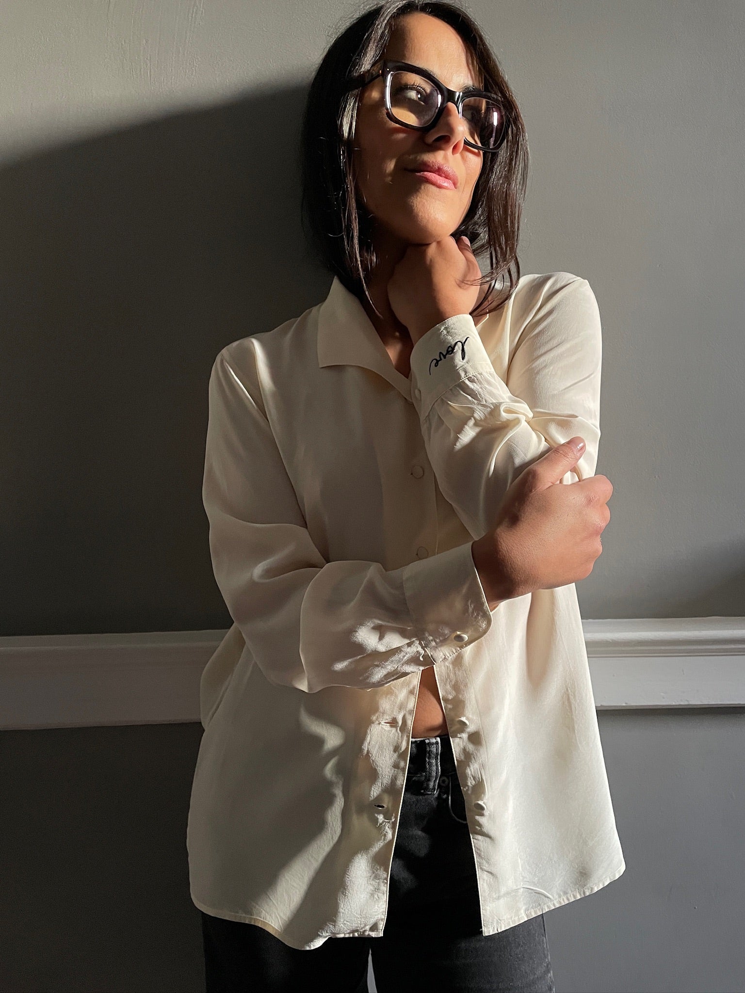 Vintage silk LOVE blouse 89