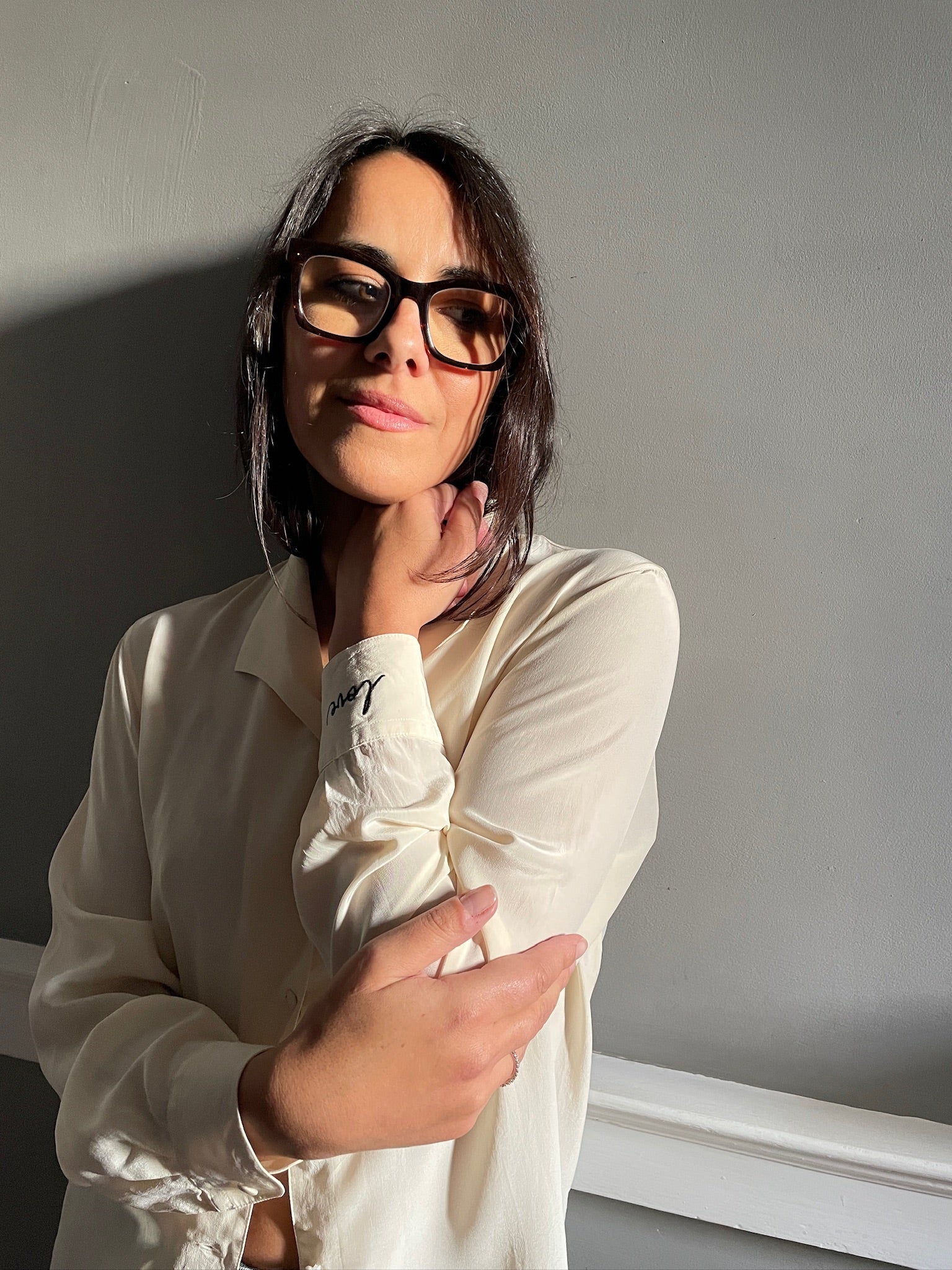 Vintage silk LOVE blouse 89